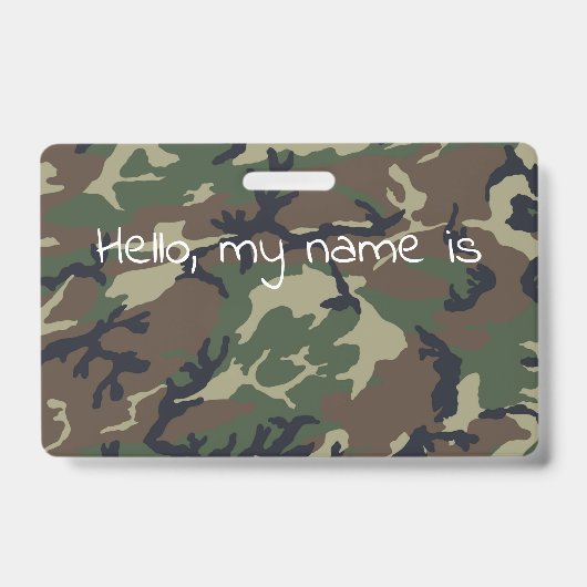 茶色の緑の迷彩 バッジ (表面)