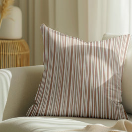 茶色の線の幾何学的パターン クッション