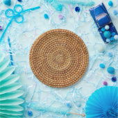 茶色の織りかご模様ピクニッ素朴ク ペーパープレート (パーティー)