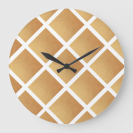 茶色の織りシェード ラージ壁時計