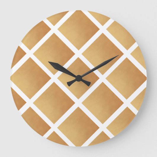 茶色の織りシェード ラージ壁時計 (正面)