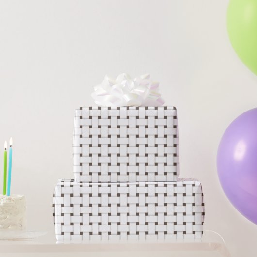 茶色の織りパターン、カスタマイズ可能 ラッピングペーパー (パーティーギフト)