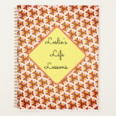 茶色の美しいシームレスなパタパーソナライズされたーン名 プランナー手帳 (正面)