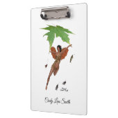 茶色の翼のクリップボードを持つかわいい妖精 クリップボード (左)