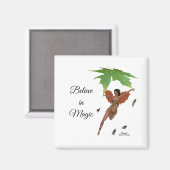 茶色の翼の磁石を持つ可愛い妖精 マグネット (正面/裏面)