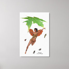 茶色の翼を伸ばした可愛い妖精キャンバス印刷 キャンバスプリント