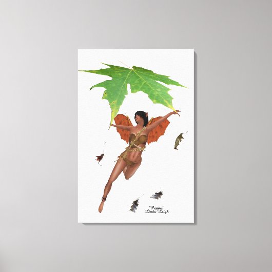 茶色の翼を伸ばした可愛い妖精キャンバス印刷 キャンバスプリント (正面)