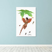 茶色の翼を伸ばした可愛い妖精キャンバス印刷 キャンバスプリント (インサイチュ (ウッドフロア))