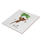 茶色の翼を持つ可愛い妖精セラミックタイル タイル (側面)
