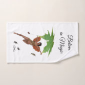 茶色の翼ハンドタオルを持つかわいい妖精 ハンドタオル (ハンドタオル)