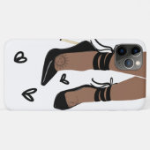 茶色の肌の日焼けしたダークヒール、太陽と月の女の子らしいエレガンス Case-Mate iPhoneケース (裏面(横))