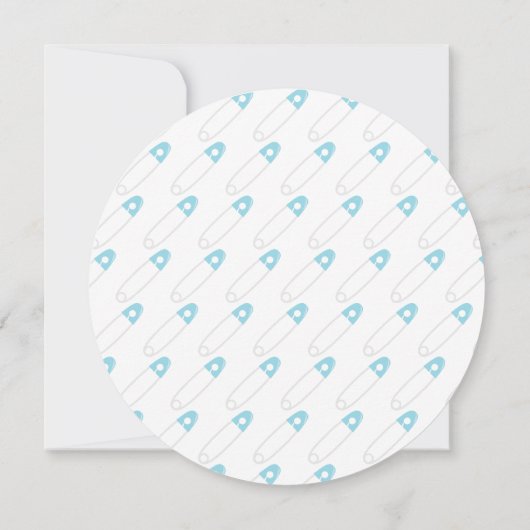 茶色の肌の青おむつベビーシャワー 招待状 (裏面)