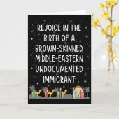 茶色の肌をした中東の出生を喜べ カード (黄色い花)