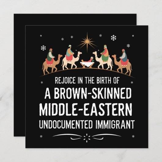 茶色の肌をした中東の誕生を喜べ 招待状 (正面/裏面)