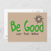 茶色の背中を持つ明るい緑のロゴが良い ポストカード (正面/裏面)