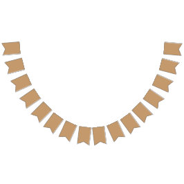 茶色の背景と白のデザイン 縁ど バンティングフラッグ