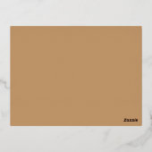 茶色の背景と白のデザイン 縁ど 箔シーズンポストカード (裏面)