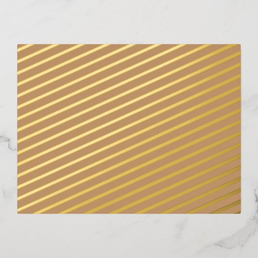 茶色の背景と白のデザイン 縁ど 箔シーズンポストカード (正面)