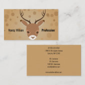 茶色の背景にいるトナカイのイラスト 名刺 (正面/裏面)