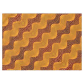 茶色の背景にオレンジ色の曲線と金色のポイント テーブルクロス (正面(横))