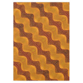 茶色の背景にオレンジ色の曲線と金色のポイント テーブルクロス (正面)