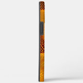 茶色の背景にオレンジ色の曲線と金色のポイント Case-Mate iPhoneケース (裏面 / 右)