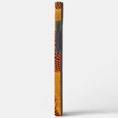 茶色の背景にオレンジ色の曲線と金色のポイント Case-Mate iPhoneケース (裏面 / 左)