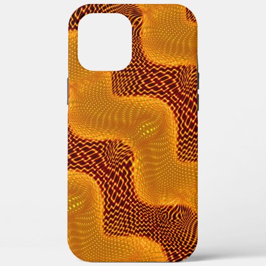 茶色の背景にオレンジ色の曲線と金色のポイント Case-Mate iPhoneケース (裏面)