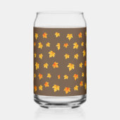 茶色の背景にカエデの葉 ガラス缶 (右)