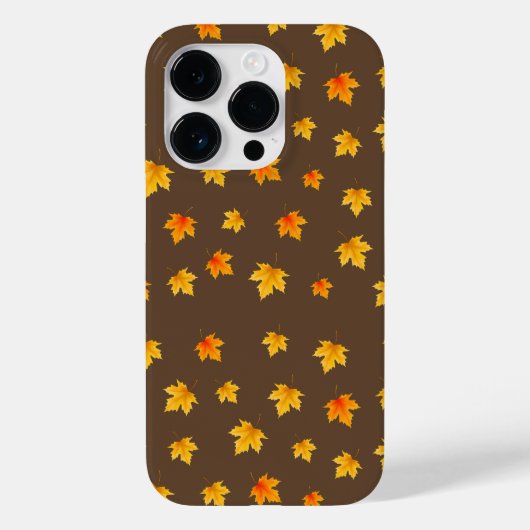 茶色の背景にカエデの葉 Case-Mate iPhoneケース (裏面)