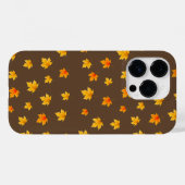 茶色の背景にカエデの葉 Case-Mate iPhoneケース (裏面 (横))
