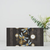 茶色の背景にスチームパンクストライプのトンボ カード (スタンド正面)