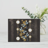 茶色の背景にスチームパンクストライプのトンボ セーブザデート (スタンド正面)