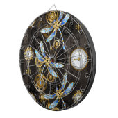 茶色の背景にスチームパンクストライプのトンボ ダーツボード (正面右)