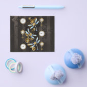 茶色の背景にスチームパンクストライプのトンボ チラシ (シングル)