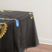 茶色の背景にスチームパンクストライプのトンボ テーブルクロス (インサイチュ)