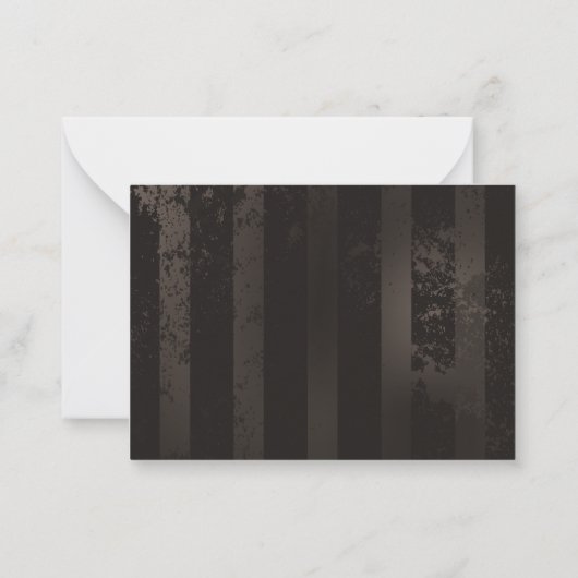 茶色の背景にスチームパンクストライプのトンボ ノートカード (裏面)