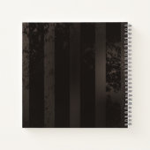 茶色の背景にスチームパンクストライプのトンボ ノートブック (裏面)