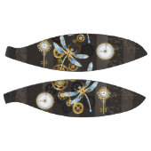 茶色の背景にスチームパンクストライプのトンボ バスケットボール (パネル)