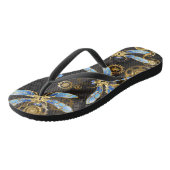 茶色の背景にスチームパンクストライプのトンボ ビーチサンダル (アングル)