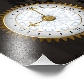 茶色の背景にスチームパンクストライプのトンボ フォトプリント (角)