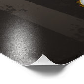 茶色の背景にスチームパンクストライプのトンボ フォトプリント (角)