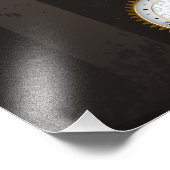 茶色の背景にスチームパンクストライプのトンボ フォトプリント            (角)