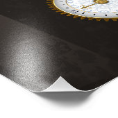 茶色の背景にスチームパンクストライプのトンボ フォトプリント (角)