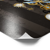 茶色の背景にスチームパンクストライプのトンボ フォトプリント            (角)