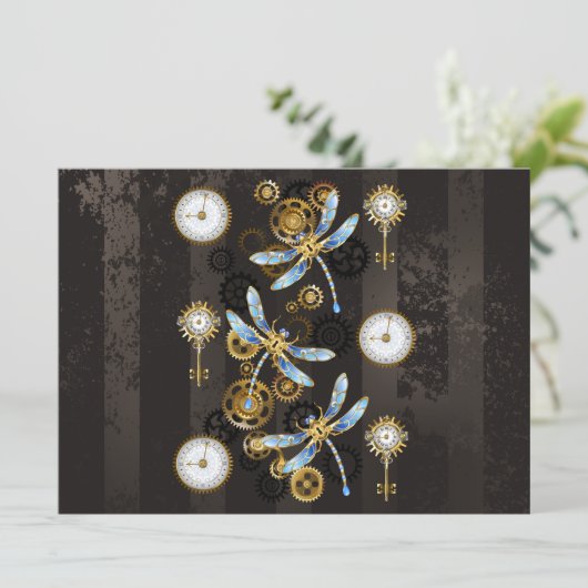 茶色の背景にスチームパンクストライプのトンボ プログラム (スタンド正面)