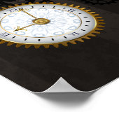 茶色の背景にスチームパンクストライプのトンボ ポスター (角)