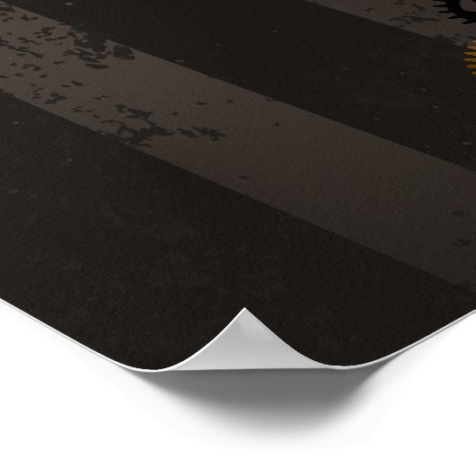 茶色の背景にスチームパンクストライプのトンボ ポスター (角)