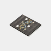 茶色の背景にスチームパンクストライプのトンボ ポストイット (アングル)