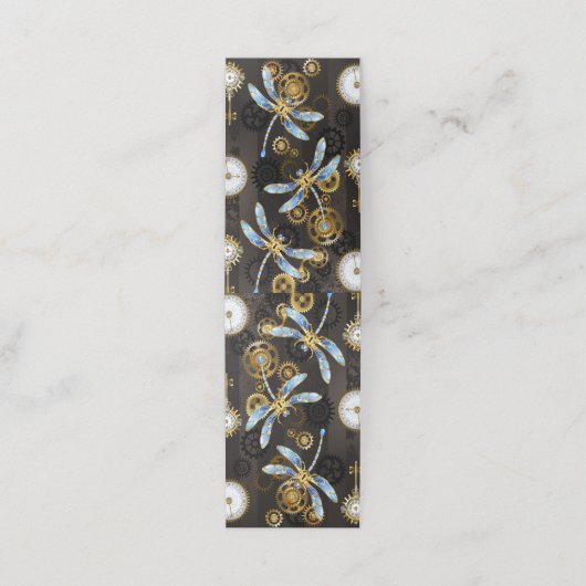 茶色の背景にスチームパンクストライプのトンボ ロイヤリティカード (外部開封)